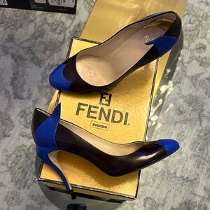 Fendi Blue and Brown Women's Heels